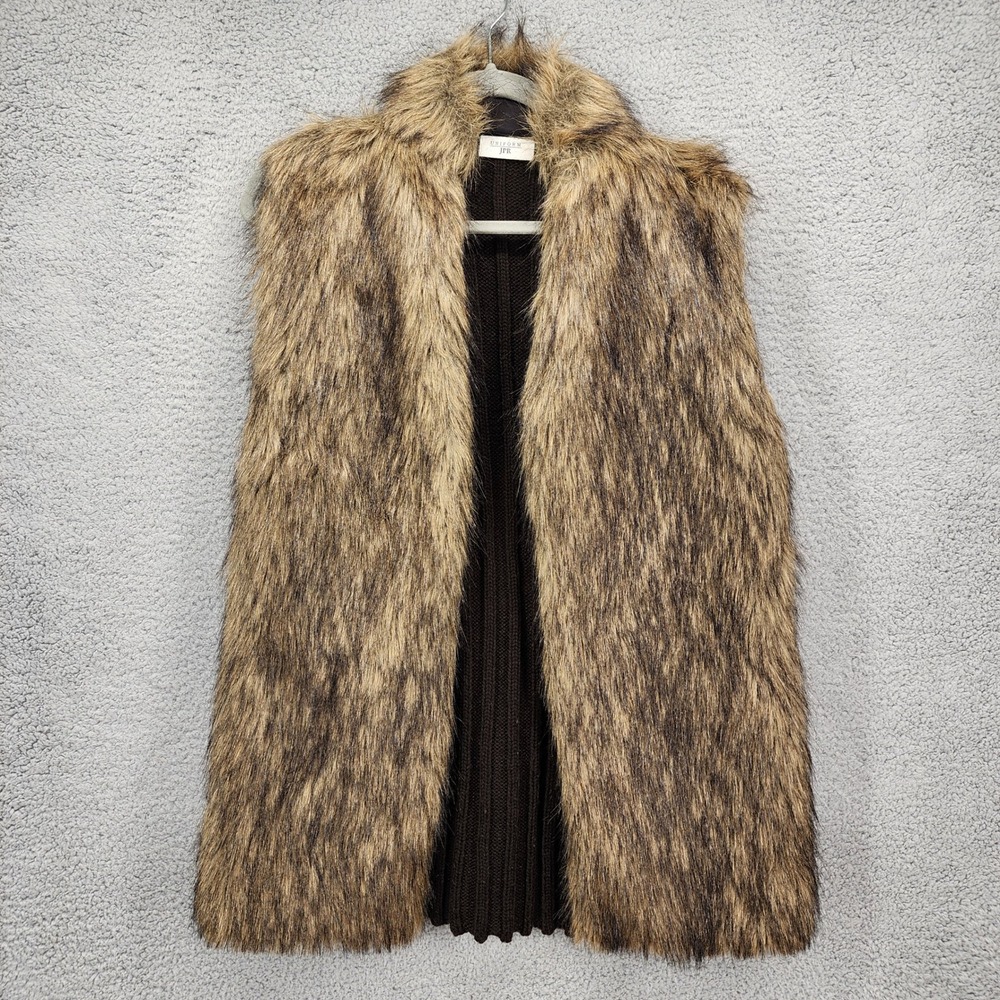 Uniform JPR Faux Fur Knit Back Vest Brown Womens Size  XL